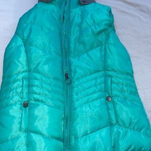 Green Vest with Grey Detachable Hoodie